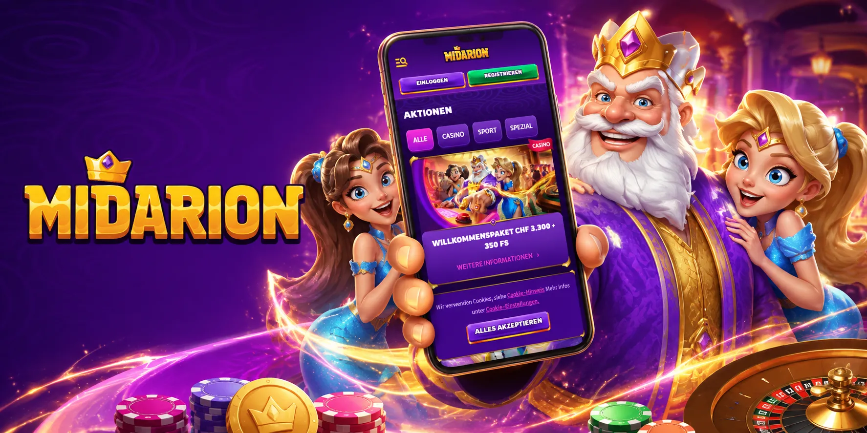 Midarion Casino App-Screenshot